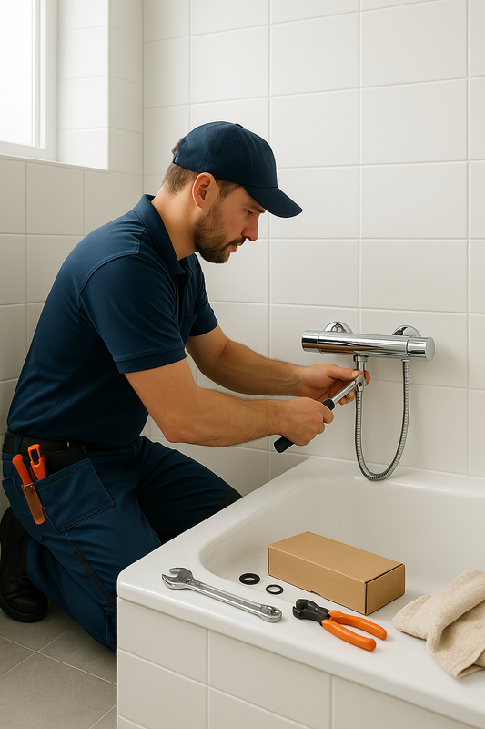 Standardinstallation av badkarsblandare