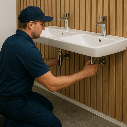Standardinstallation av dubbeltvättställ