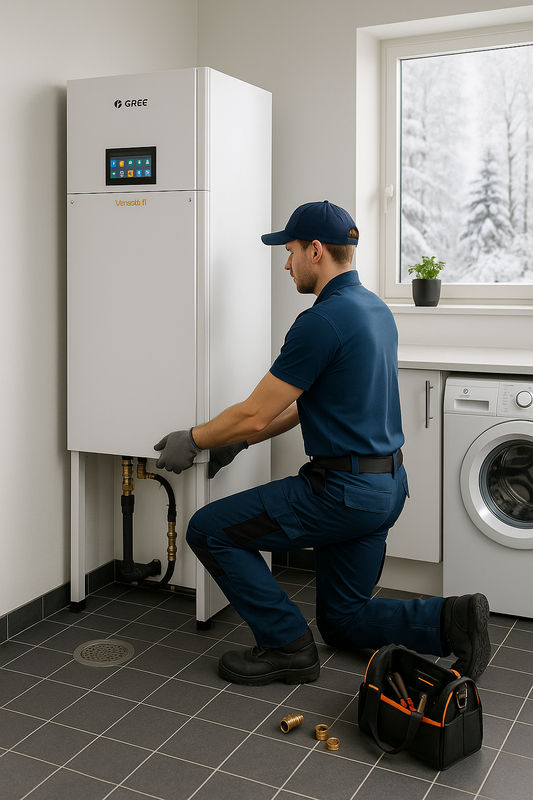 Standardinstallation av Luft-vattenvärmepump